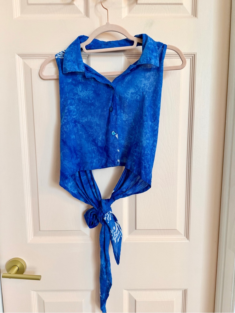 Blue rama halter top